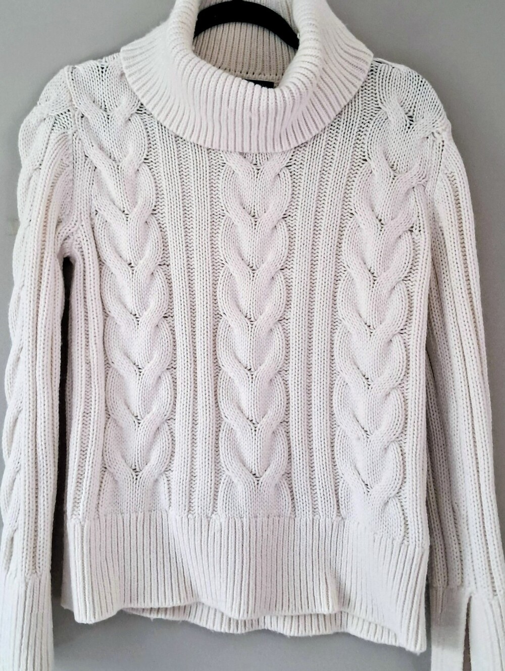 Banana Republic Cream Cable Turtleneck Sweater